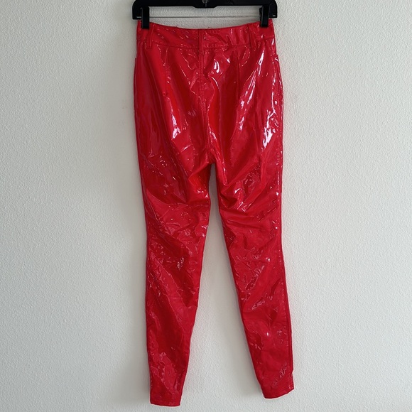 HOUSE OF CB 'Haridan' Red Patent Stretch Vinyl Trousers Pants - Picture 8 of 12